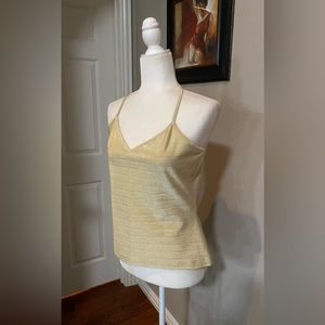 NWT Vintage Y2K Kenar Women’s Halter Top Shimmer V-Neck Backless Sz 10 USA